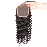 Bundles with Closure Deep Wave Brazilian Virgin Human Hair Weave Bundles 3+1 | SULMY.